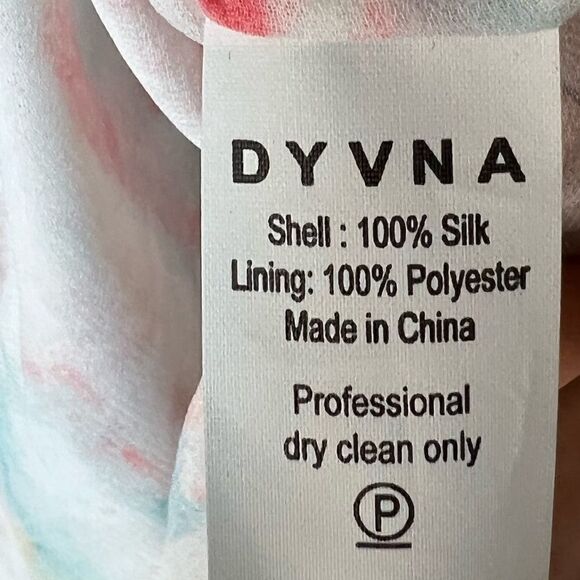 DYVNA Orange/White Floral Silk Bell Sleeve Braided Trim Shift Dress - Picture 12 of 12